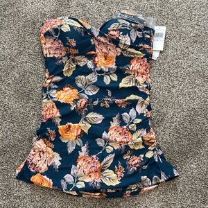 Floral Strapless One Piece with optional straps, by Jantzen size 6